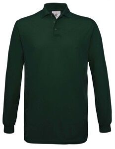 B&C CGSAFML - Polo Manches Longues Homme 100% Coton Bottle Green
