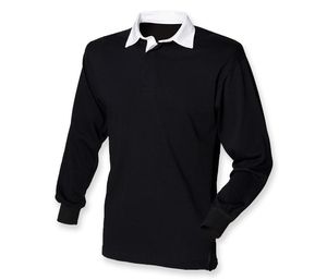 Front Row FR100 - Polo Rugby Homme 100% Coton Noir
