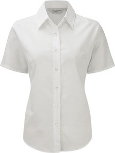 Russell Collection RU933F - Chemise Oxford Femme Manches Courtes Blanc