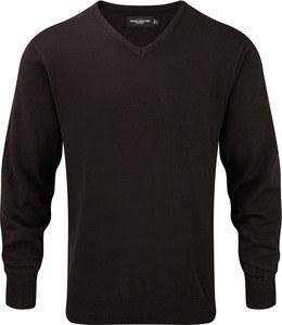 Russell Collection RU710M - Pullover Homme Col V Noir