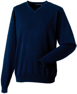 Russell Collection RU710M - Pullover Homme Col V French Navy