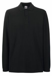 Fruit of the Loom SS258 - Polo à manches longues Premium Noir