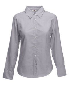 Fruit of the Loom SS001 - Chemise Oxford à manches longues de coupe féminine Oxford Grey