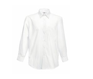 Fruit of the Loom SS118 - Chemise popeline à manches longues Blanc