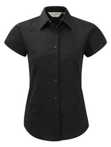 Russell Collection J947F - Chemise ajustée manches courtes facile d’entretien pour femme Noir