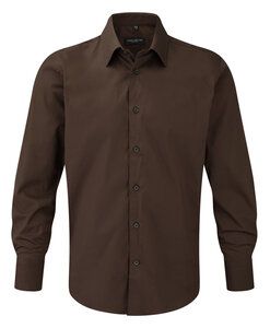 Russell Europe R-946M-0 - Tailored Long-sleeved Shirt Chocolat