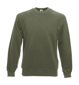 Fruit of the Loom 62-216-0 - Sweat-Shirt Homme Raglan Classic Olive