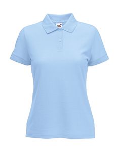 Fruit of the Loom 63-212-0 - Ladies Polo Blended Fabric Sky Blue