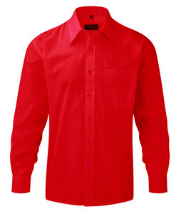 Russell Europe 934M - Longsleeve Poplin Shirt Classic Red