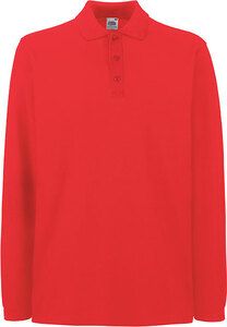 Fruit of the Loom SC63310 - Polo Piqué Manches Longues Rouge