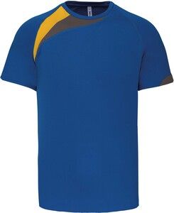 ProAct PA436 - T-SHIRT SPORT MANCHES COURTES UNISEXE Sporty Royal Blue / Sporty Yellow / Storm Grey