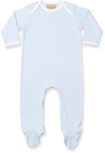 Larkwood LW053 - Pyjama Bébé Contrasté Manche Longue Pale Blue/ White