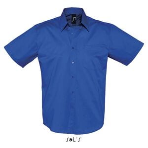 SOL'S 16080 - Brooklyn Chemise Homme En Twill De Coton Manches Courtes Bleu Royal