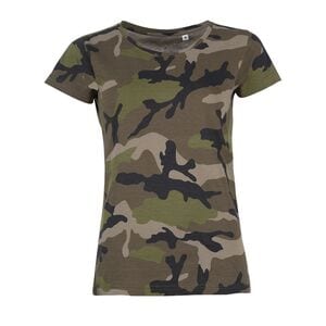 SOLS 01187 - Camo Women Tee Shirt Femme Col Rond