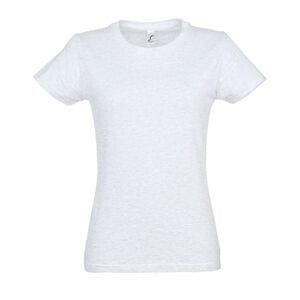 SOL'S 11502 - Imperial WOMEN Tee Shirt Femme Col Rond Blanc chiné