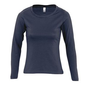 SOL'S 11425 - MAJESTIC Tee Shirt Femme Col Rond Manches Longues Marine