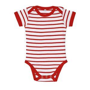 SOL'S 01401 - MILES BABY Body Bébé Rayé Blanc/Rouge