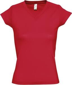 SOL'S 11388 - MOON Tee Shirt Femme Col “V” Rouge