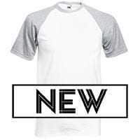 Fruit of the Loom SS026 - T-shirt baseball manches courtes White/ Heather Grey