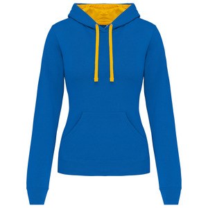 Kariban K465 - Sweat-shirt capuche contrastée femme Light Royal Blue / Yellow