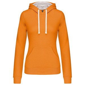 Kariban K465 - Sweat-shirt capuche contrastée femme Orange / White