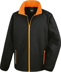 Result R231M - Veste Softshell "printable" Homme Black / Orange