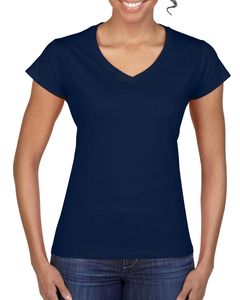Gildan GN647 - T-Shirt Femme Col V 100% Coton Marine