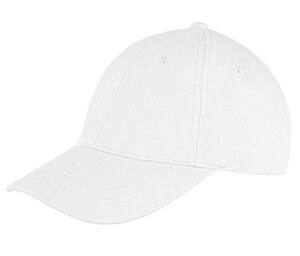 Result RC081 - Casquette Visière 6 Panneaux 100% Coton Blanc