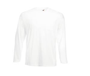 Fruit of the Loom SC233 - T-Shirt Homme Manches Longues 100% coton Blanc