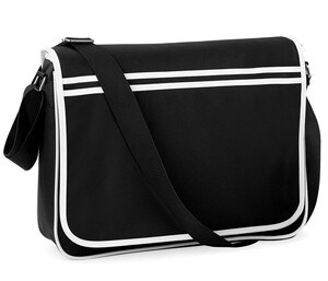 Bag Base BG710 - Sac Messager Rétro Bandoulière Ajustable Noir/Blanc