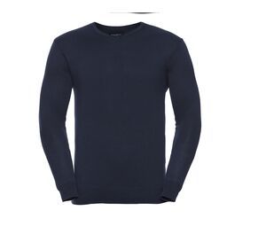 Russell Collection JZ710 - Pull Col V Homme Coton French Navy