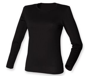 Skinnifit SK124 - Tee-Shirt Stretch Femme Manches Longues Noir