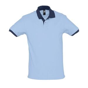 SOL'S 11369 - PRINCE Polo Unisexe Sky Blue/ French Navy