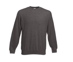 Fruit of the Loom SC250 - Sweatshirt Manches Droites Gris Foncé Chiné