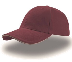 Atlantis AT003 - Casquette 6 Panneaux Sandwich Burgundy / Natural