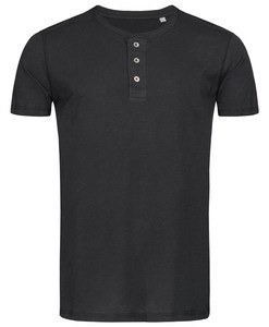 Stedman STE9430 - Tee-shirt avec boutons pour hommes Black Opal