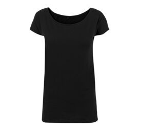 BUILD YOUR BRAND BY039 - T-shirt femme col large Noir