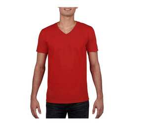 Gildan GN646 - T-Shirt Homme Col V 100% Coton Cherry Red