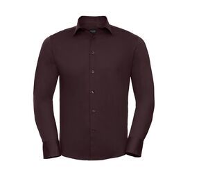 Russell Collection JZ946 - Chemise Stretch Homme Coton Port / Plum