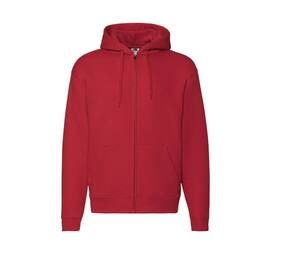 Fruit of the Loom SC274 - Sweat Capuche Grand Zip Homme Rouge