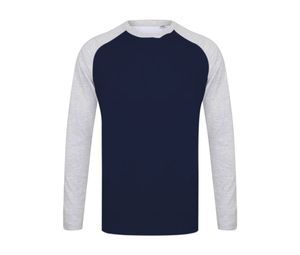 SF Men SF271 - Tee-shirt baseball manches longues Oxford Navy / Heather Grey