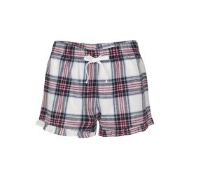 SF Women SK082 - Short de pyjama White / Pink Check