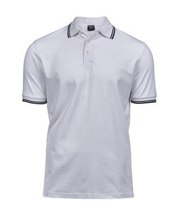 TEE JAYS TJ1407 - Polo homme col et manches contrastés Blanc / Bleu marine