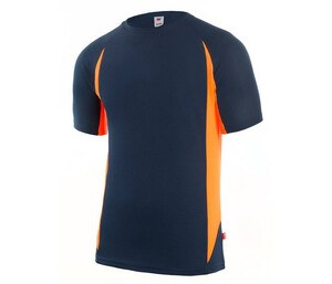 VELILLA V5501 - T-SHIRT TECHNIQUE BICOLORE Navy/Fluo Orange