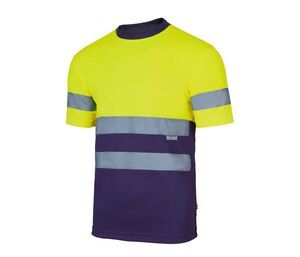 VELILLA V5506 - T-shirt technique bicolore haute visibilité Fluo Yellow / Navy