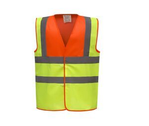 Yoko YK100 - Gilet 2 b&b de haute visibilité (HVW100CH) Hi Vis Orange / Hi Vis Yellow