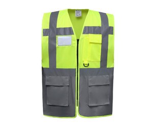 YOKO YK801 - Gilet multi-fonction haute sécurité Hi Vis Yellow / Grey