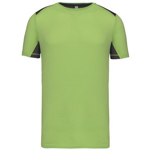 Proact PA478 - T-shirt sport bicolore Lime / Dark Grey