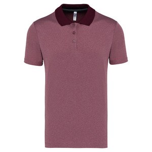 Proact PA496 - Polo chiné manches courtes adulte Burgundy Heather