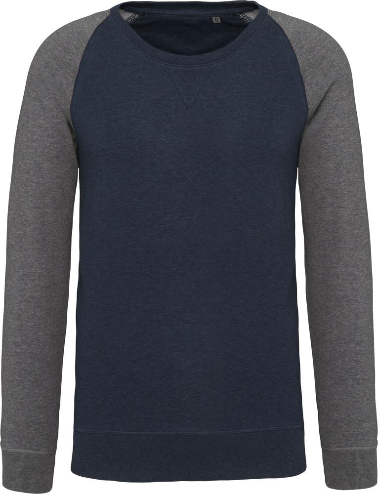 Kariban K491 - Sweat-shirt BIO bicolore col rond manches raglan homme